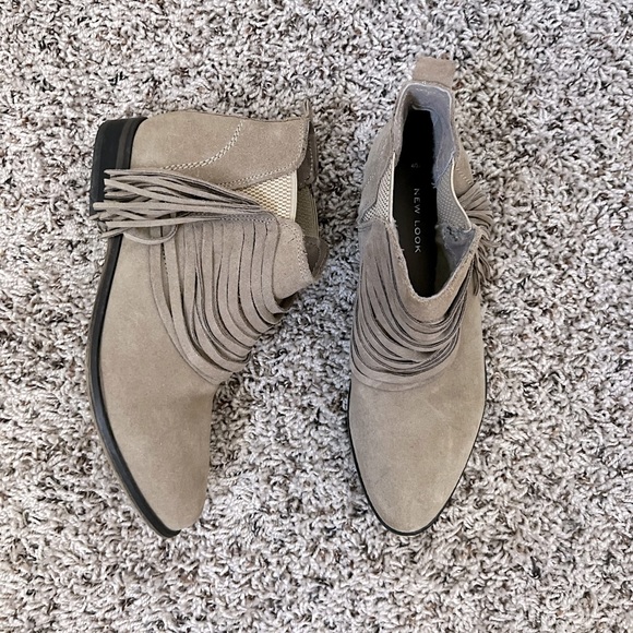 New Look Shoes - New Look Fringe Suede booties size 37 (US 6.5)